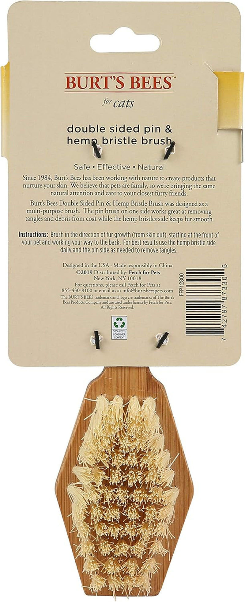 Double-Sided Pin and Bristle Brush for Effective Cat Grooming - Removes Loose Fur and Prevents Matting, Perfect for Daily Use