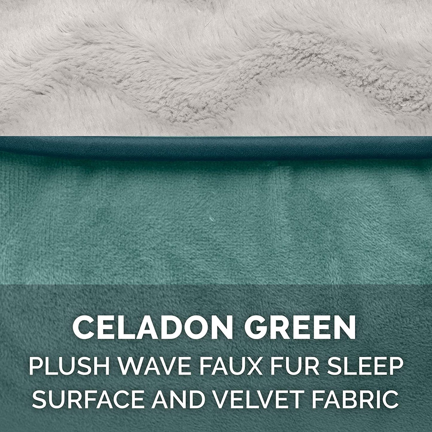 Replacement Dog Bed Cover - Plush Velvet Sofa-Style, Machine Washable, Celadon Green, Jumbo Plus (XX-Large)