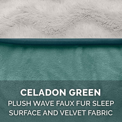 Replacement Dog Bed Cover - Plush Velvet Sofa-Style, Machine Washable, Celadon Green, Jumbo Plus (XX-Large)