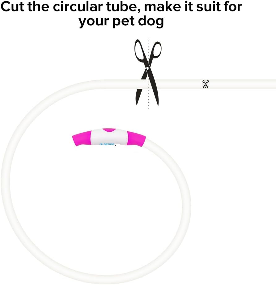 USB Rechargeable LED Dog Collar for Enhanced Night Safety - Stylish Glowing Collar for Small, Medium, and Large Dogs (Candy Pink)