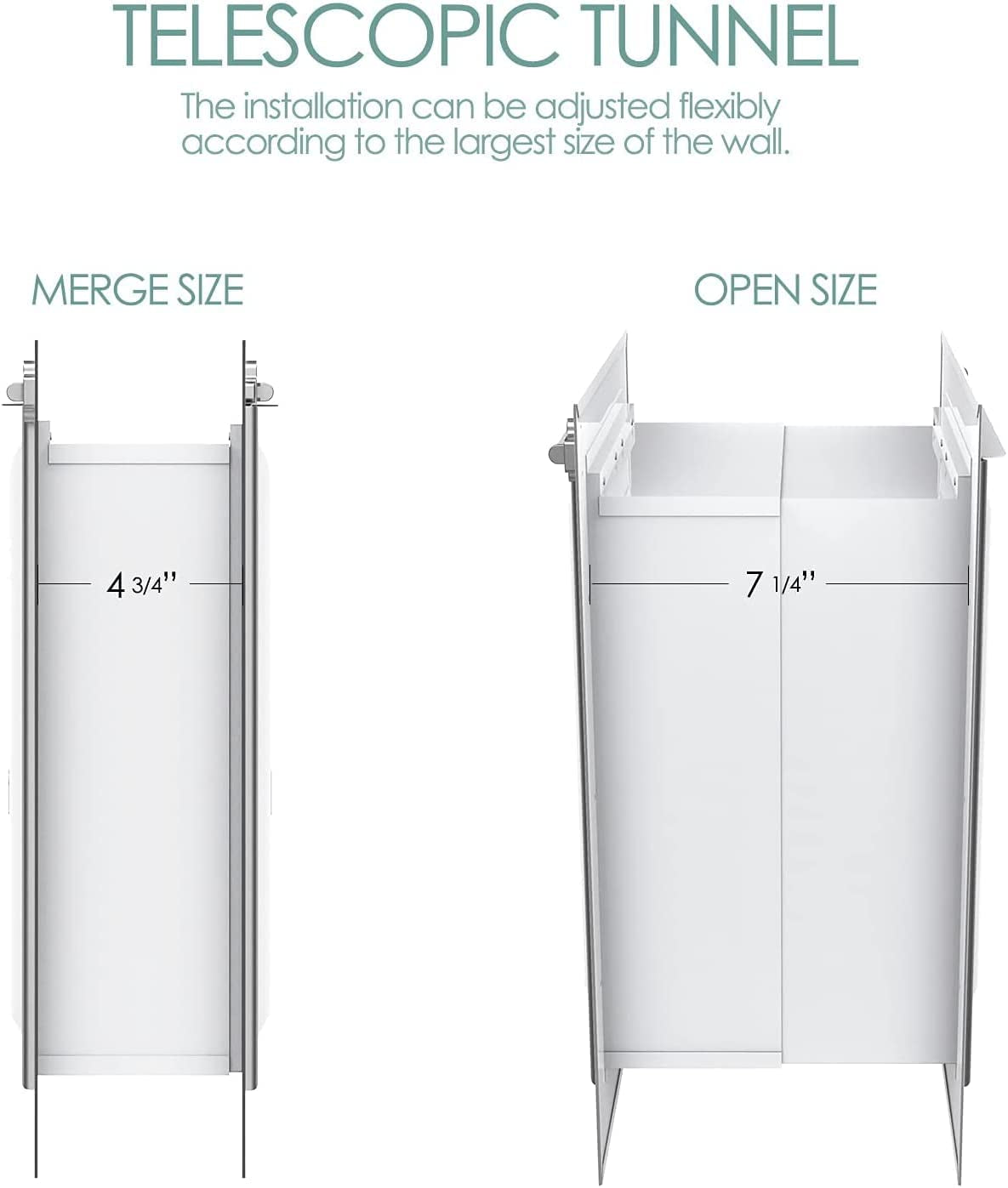 Large Pet Door for Wall Installation, Featuring Steel Frame, Telescoping Tunnel, Aluminum Lock, and Double Flap Design for Dogs and Cats (Up to 100 lbs) - Durable and Strong
