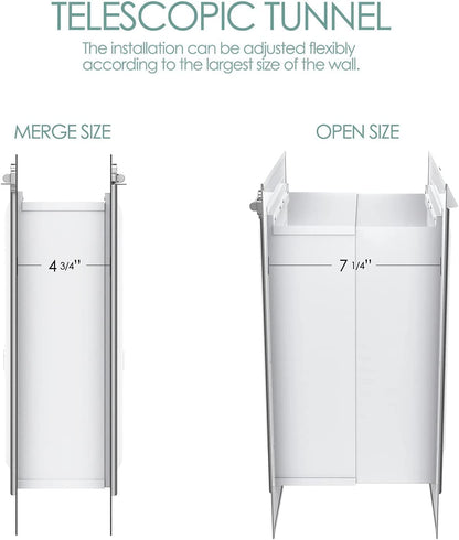 Large Pet Door for Wall Installation, Featuring Steel Frame, Telescoping Tunnel, Aluminum Lock, and Double Flap Design for Dogs and Cats (Up to 100 lbs) - Durable and Strong