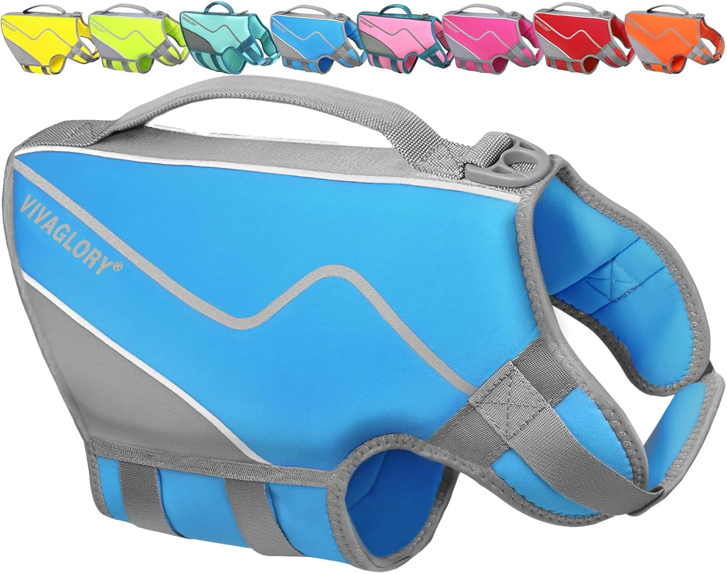 Neoprene Dog Life Vest for Swimming and Boating - Buoyant and Comfortable Jacket with Handle for Puppies, Size XS, Cyra Blue