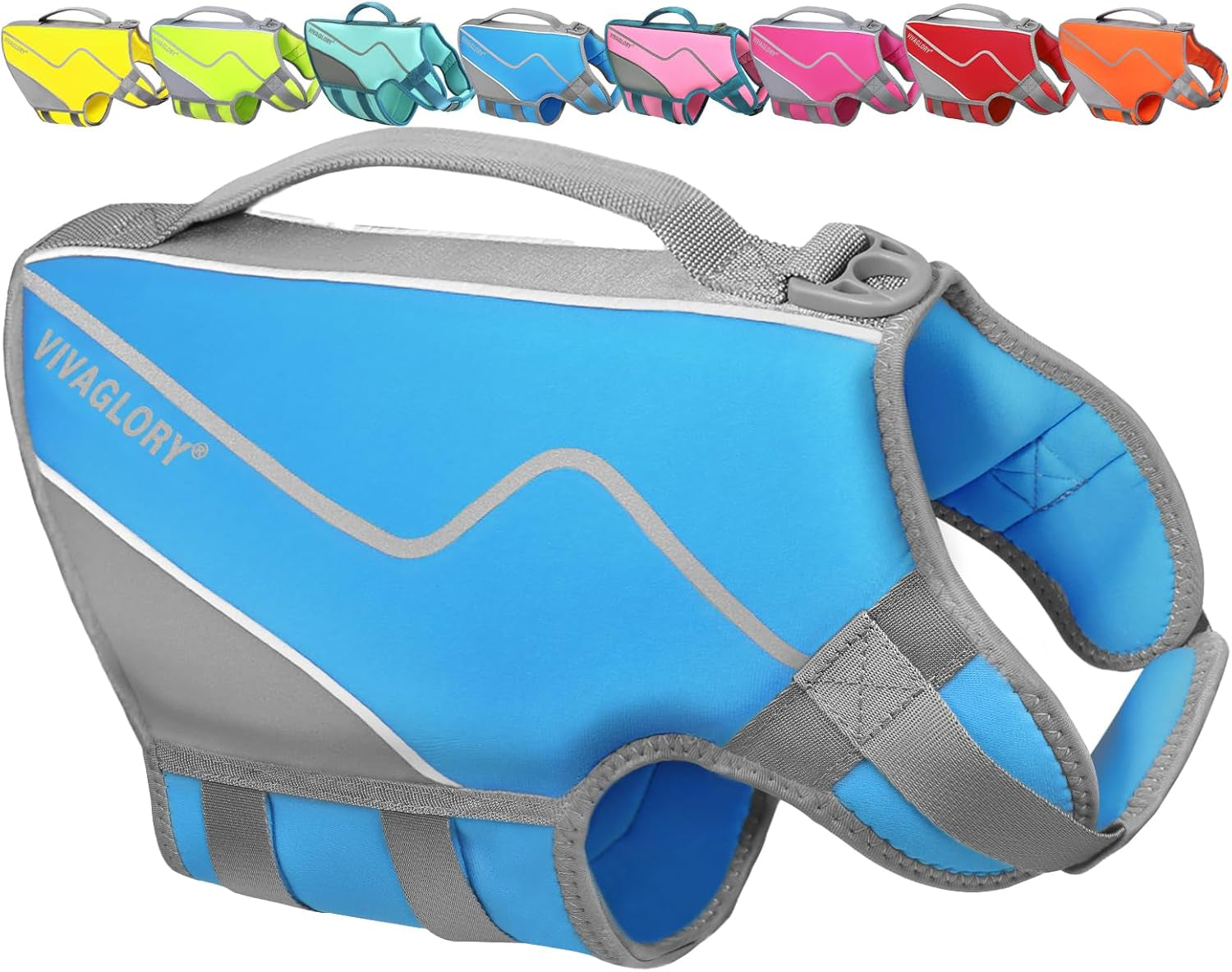 Neoprene Dog Life Vest for Swimming and Boating - Buoyant and Comfortable Jacket with Handle for Puppies, Size XS, Cyra Blue