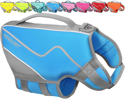 Neoprene Dog Life Vest for Swimming and Boating - Buoyant and Comfortable Jacket with Handle for Puppies, Size XS, Cyra Blue