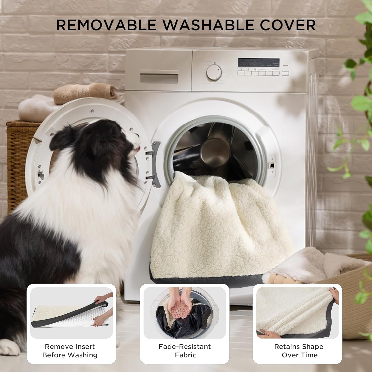 Extra Large Orthopedic Dog Bed - Comfortable Flat Pet Bed with Removable Washable Cover and Egg Crate Foam, Ideal for Pets Up to 100 lbs