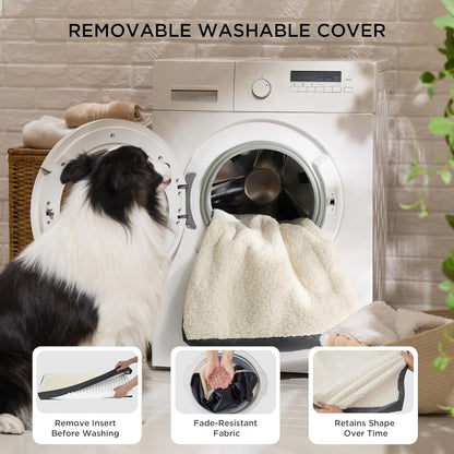 Extra Large Orthopedic Dog Bed - Comfortable Flat Pet Bed with Removable Washable Cover and Egg Crate Foam, Ideal for Pets Up to 100 lbs