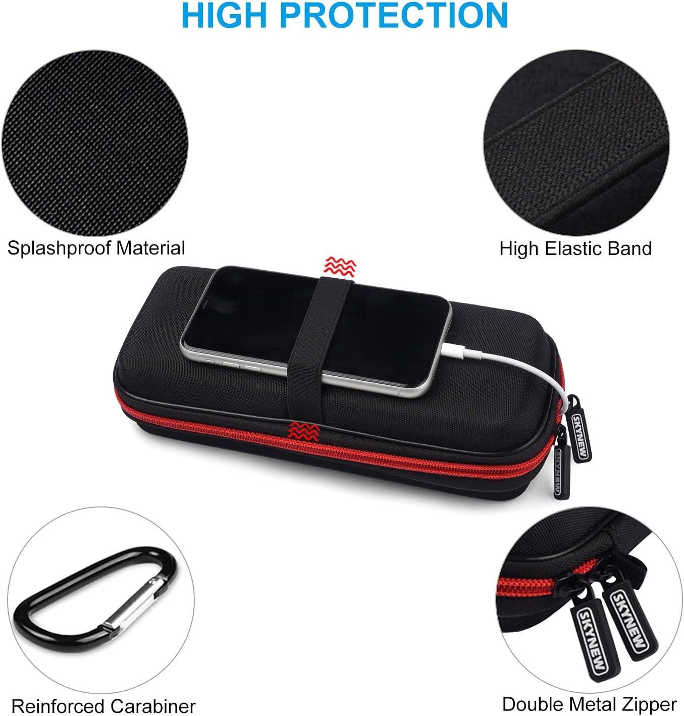 Premium Hard Travel Case for Ravpower, Anker, Dulla, ROMOSS Power Banks and Lab599 Tx500 Radio (Large Black)