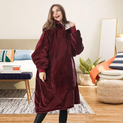 Oversized Sherpa Wearable Blanket Hoodie - Ultra Cozy and Warm Sweatshirt for Adults