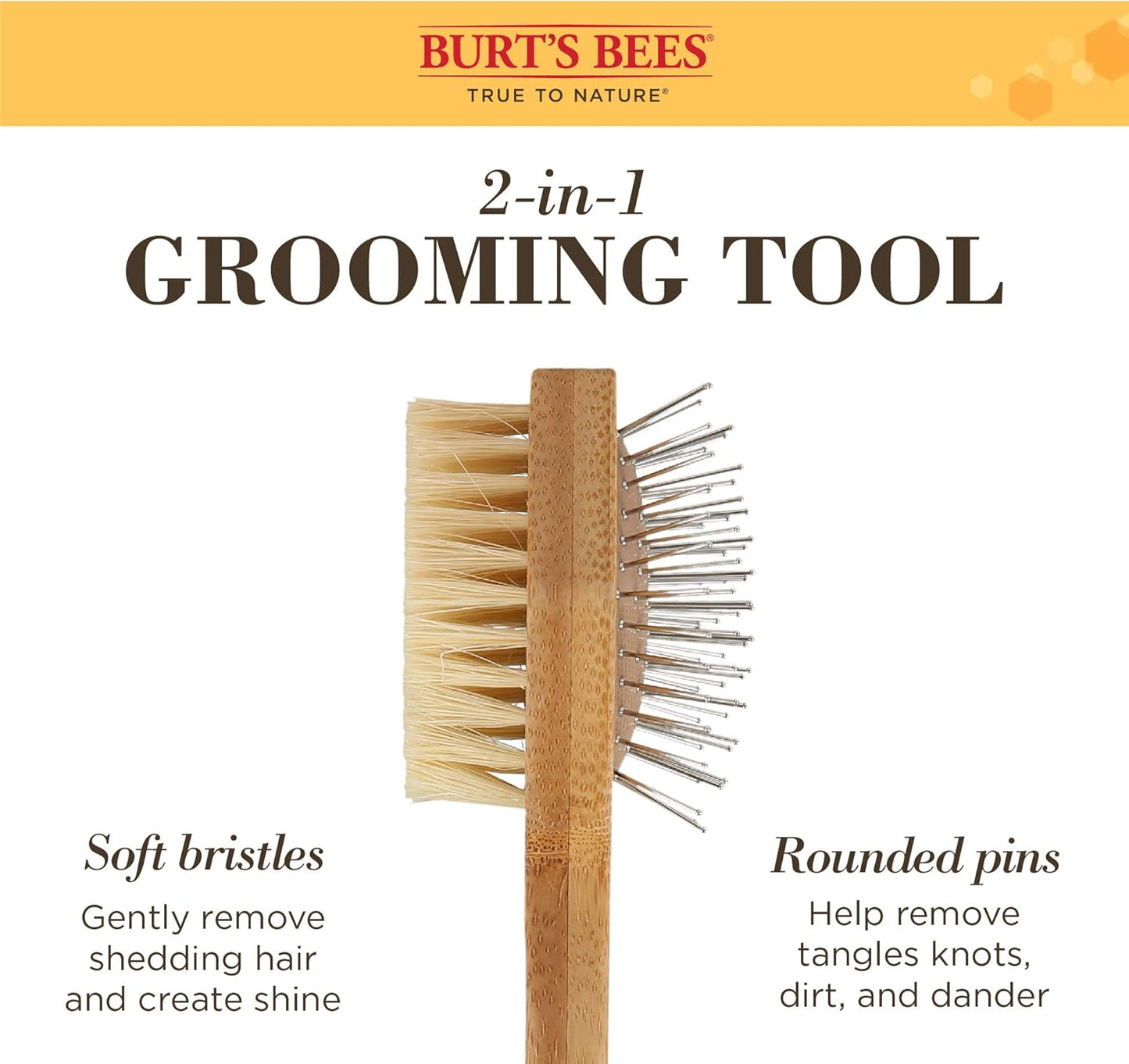 Double-Sided Pin and Bristle Brush for Effective Cat Grooming - Removes Loose Fur and Prevents Matting, Perfect for Daily Use