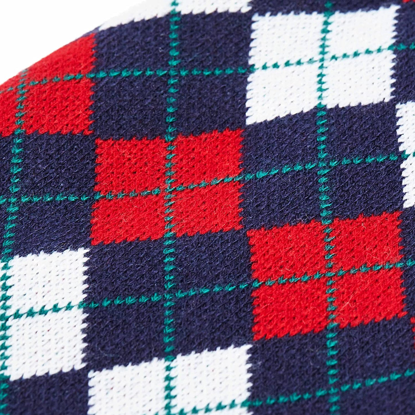 Navy Blue Argyle Pattern Dog Sweater, 10" Back Length, Single Pack