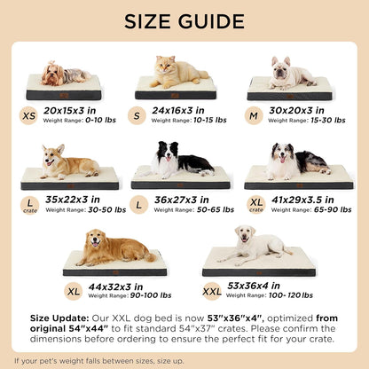 Extra Large Orthopedic Dog Bed - Comfortable Flat Pet Bed with Removable Washable Cover and Egg Crate Foam, Ideal for Pets Up to 100 lbs