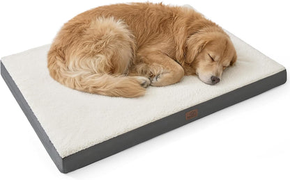 Extra Large Orthopedic Dog Bed - Comfortable Flat Pet Bed with Removable Washable Cover and Egg Crate Foam, Ideal for Pets Up to 100 lbs