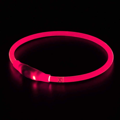 USB Rechargeable LED Dog Collar for Enhanced Night Safety - Stylish Glowing Collar for Small, Medium, and Large Dogs (Candy Pink)