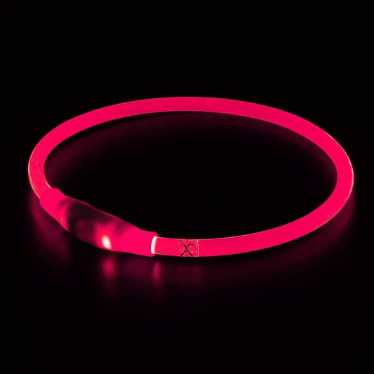 USB Rechargeable LED Dog Collar for Enhanced Night Safety - Stylish Glowing Collar for Small, Medium, and Large Dogs (Candy Pink)