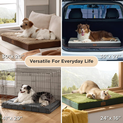 Extra Large Orthopedic Dog Bed - Comfortable Flat Pet Bed with Removable Washable Cover and Egg Crate Foam, Ideal for Pets Up to 100 lbs