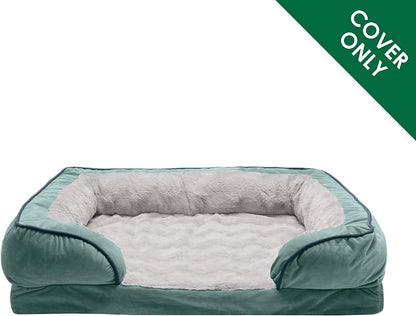 Replacement Dog Bed Cover - Plush Velvet Sofa-Style, Machine Washable, Celadon Green, Jumbo Plus (XX-Large)