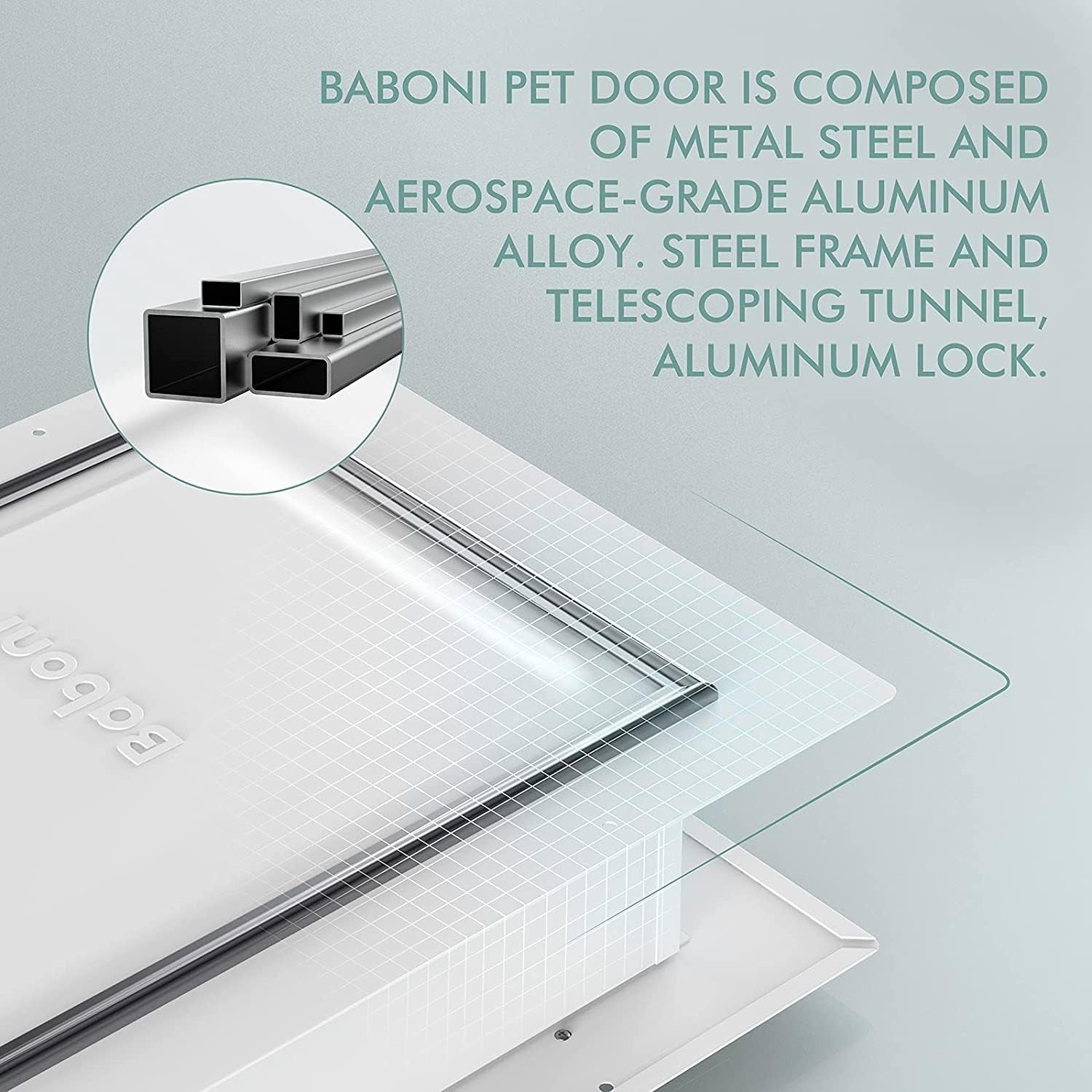 Large Pet Door for Wall Installation, Featuring Steel Frame, Telescoping Tunnel, Aluminum Lock, and Double Flap Design for Dogs and Cats (Up to 100 lbs) - Durable and Strong