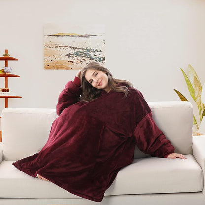Oversized Sherpa Wearable Blanket Hoodie - Ultra Cozy and Warm Sweatshirt for Adults