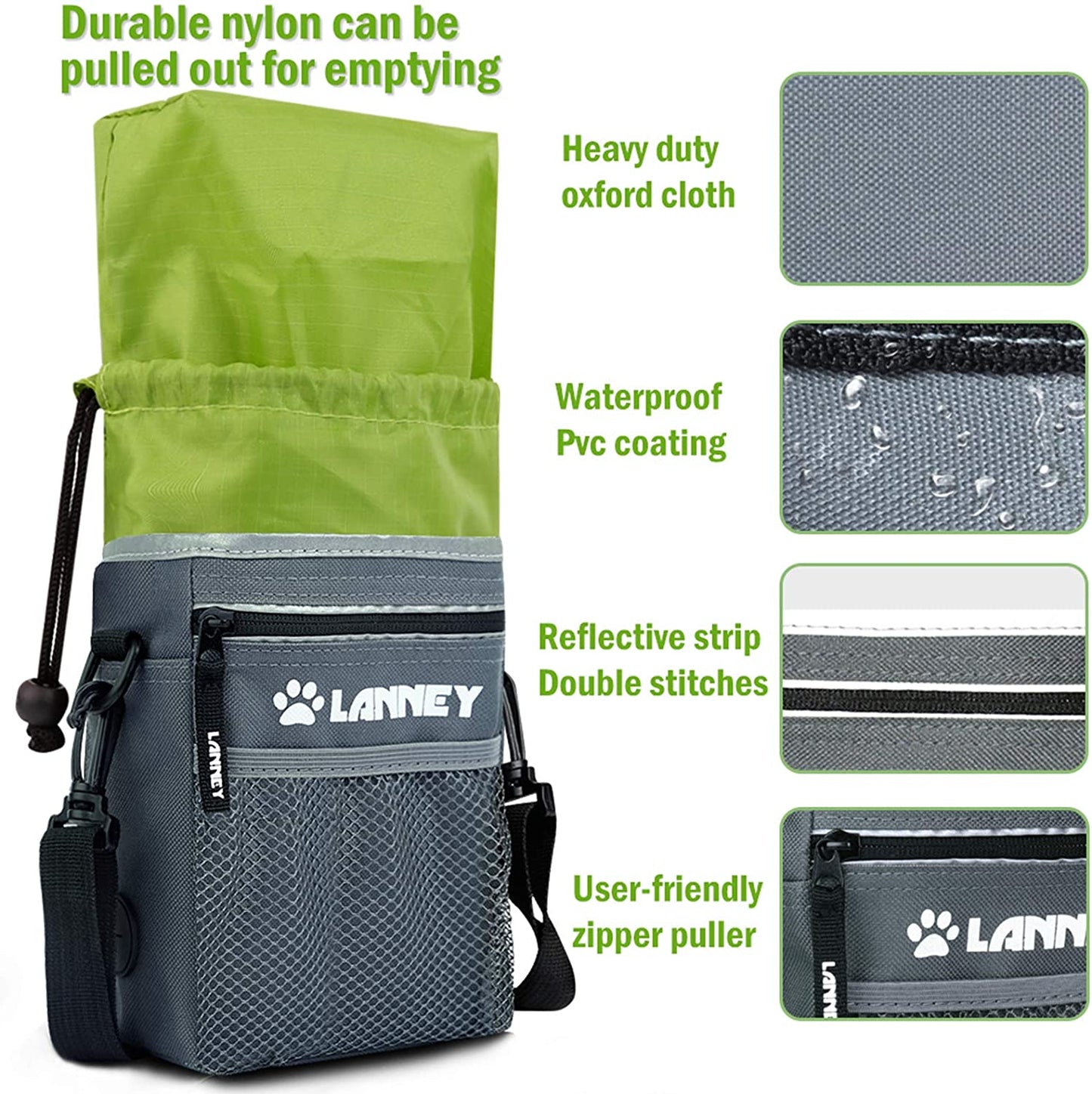 Dog Treat Pouch with Versatile Carrying Options - Includes Clicker, Shoulder Strap, Adjustable Belt, Poop Bag Dispenser, and Convenient Storage for Kibble and Pet Toys