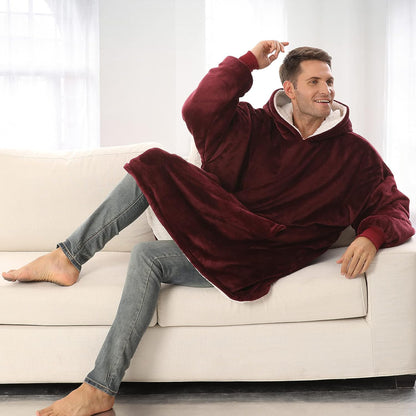 Oversized Sherpa Wearable Blanket Hoodie - Ultra Cozy and Warm Sweatshirt for Adults