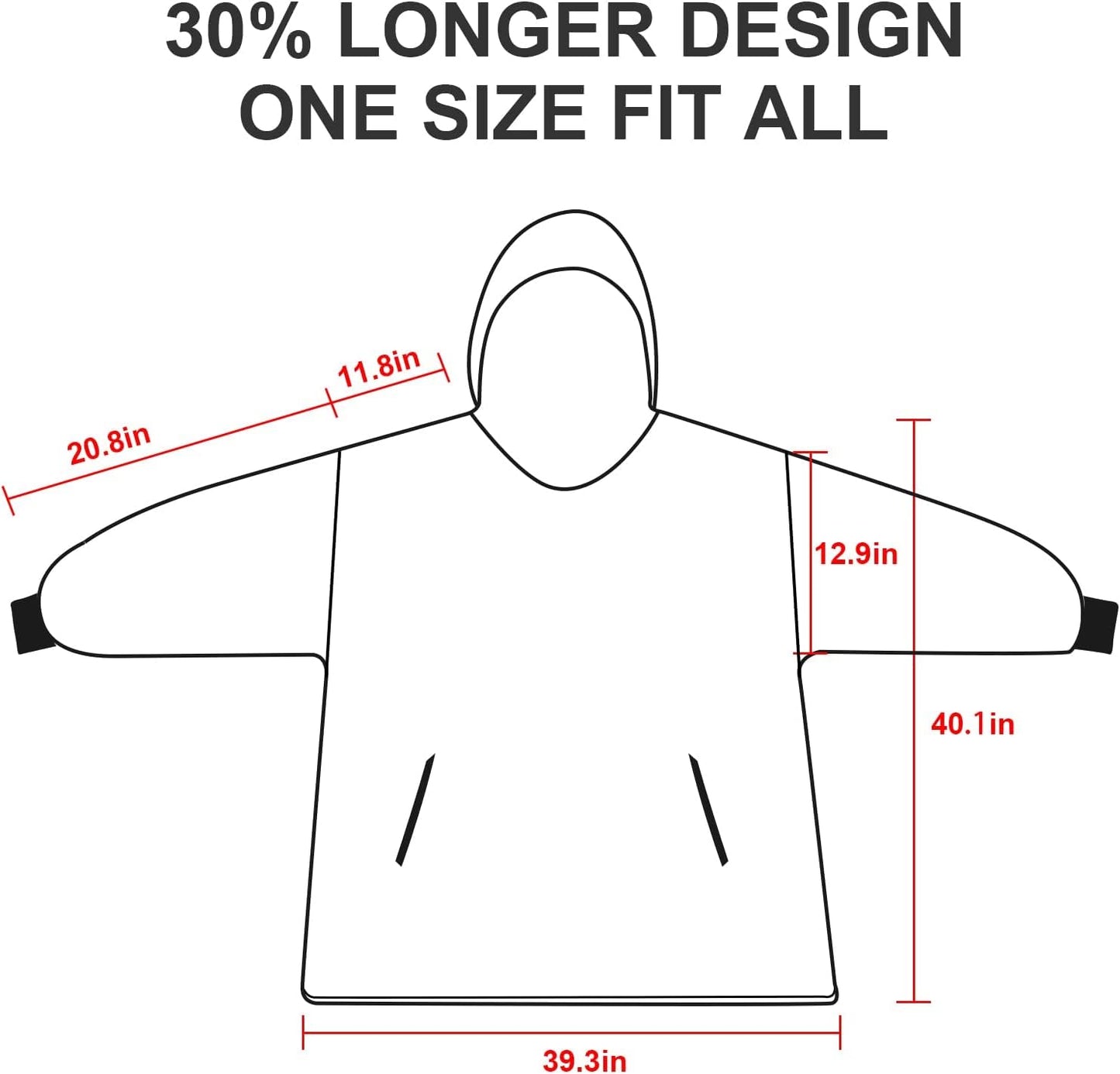 Oversized Sherpa Wearable Blanket Hoodie - Ultra Cozy and Warm Sweatshirt for Adults